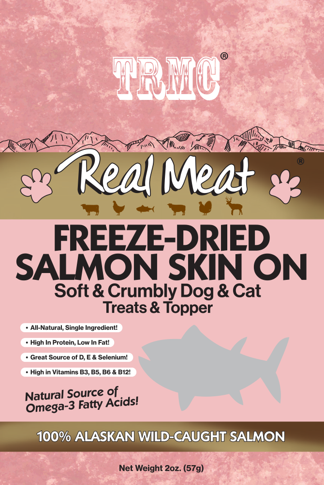 Freeze-dried salmon treats bag.