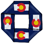 Dog Toy Squeaky Octagon Flyer - Colorado Flag Centered