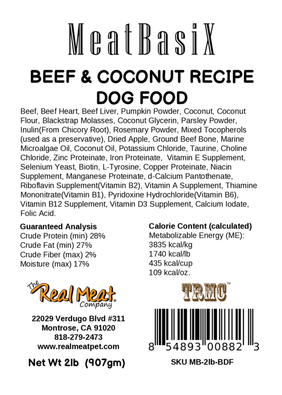 MeatBasiX 2lb Beef Dog Food